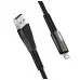 Кабель дата Colorway USB Type A - Lightning 1м Черный (zinc alloy + led)