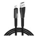 Кабель дата Colorway USB Type A - Lightning 1м Чорний (zinc alloy + led)