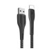 Кабель дата Colorway USB Type A - Lightning 1м Чорний (PVC + led)