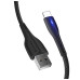 Кабель дата Colorway USB Type A - Lightning 1м Чорний (PVC + led)