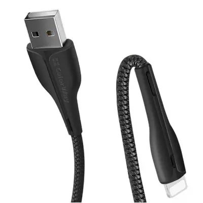 Кабель дата Colorway USB Type A - Lightning 1м Чорний (PVC + led)