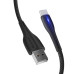 Кабель дата Colorway USB Type A - Type-C 1м Чорний (PVC + led)