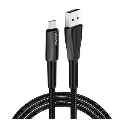 Кабель дата Colorway USB Type A - Type-C 1м Чорний (zinc alloy + led)