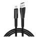 Кабель дата Colorway USB Type A - Type-C 1м Чорний (zinc alloy + led)