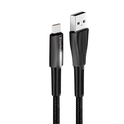 Кабель дата Colorway USB Type A - Type-C 1м Чорний (zinc alloy + led)