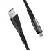 Кабель дата Colorway USB Type A - Type-C 1м Чорний (zinc alloy + led)