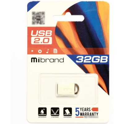 Флеш память USB 32Gb Mibrand Lynx USB 2.0 Серая