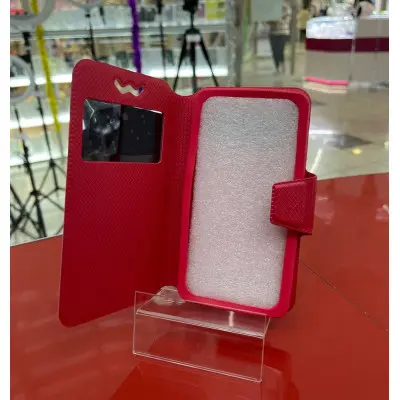 Универсальный чехол книжка Carbon 4.8-5.1" Красная