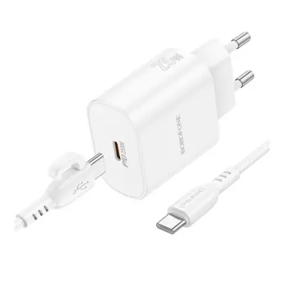 МЗП Borofone BA82A USB-C 25W + Type-C to Type-C  Білий