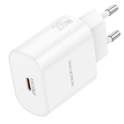 Мережевий зарядний пристрій Borofone BA82A USB-C 25W Білий