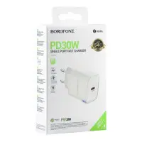 Сетевое зарядное устройство  Borofone BA84A USB-C 30W Білий