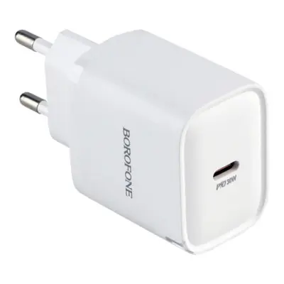 Мережевий зарядний пристрій Borofone BA84A USB-C 30W Білий