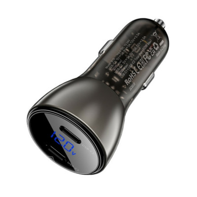 Автомобільний зарядний пристрій Acefast B10 2PD 60W Black, Чорний