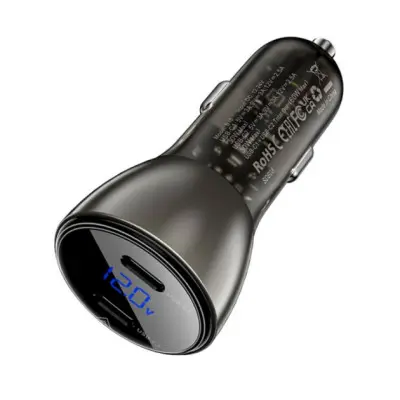 Автомобільний зарядний пристрій Acefast B10 2PD 60W Black, Чорний