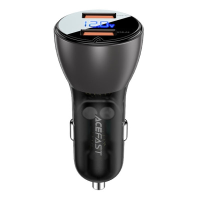Автомобільний зарядний пристрій Acefast B7 2USB 45W Black, Чорний
