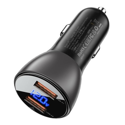 Автомобільний зарядний пристрій Acefast B7 2USB 45W Black, Чорний