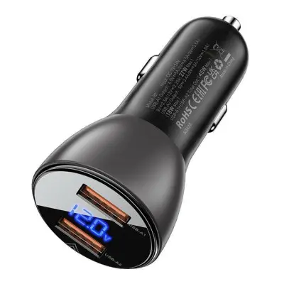 Автомобильное зарядное устройство Acefast B7 2USB 45W Black, Черный
