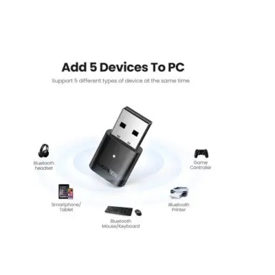 Bluetooth адаптер USB BT Adapter Ugreen CM390 Black, Чёрный
