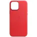 Чехол накладка Leather (AA) MagSafe iPhone 13 Pro Max Малиновая (Crimson)