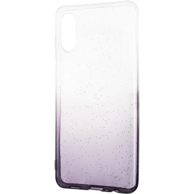 Чехол накладка Glossy Shine Samsung A022 (A02) Черная/Белая