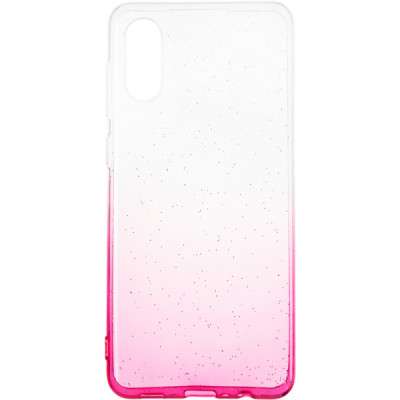 Чехол накладка Glossy Shine Samsung A022 (A02) Розовая/Белая