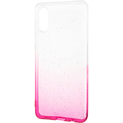 Чехол накладка Glossy Shine Samsung A022 (A02) Розовая/Белая