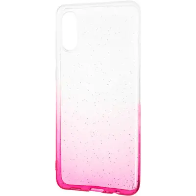 Чехол накладка Glossy Shine Samsung A022 (A02) Розовая/Белая