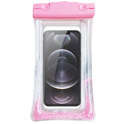 Водонепроницаемый чехол Universal Waterproof 6,5 (Liquid Glitter) Розовый