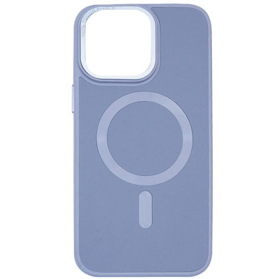 Чехол накладка Bonbon Leather MagSafe iPhone 12/12 Pro Блакитна / Mist Blue