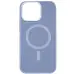 Чехол накладка Bonbon Leather MagSafe iPhone 12/12 Pro Блакитна / Mist Blue