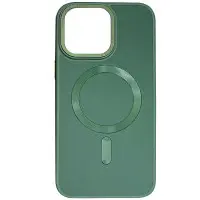 Чохол накладка Bonbon Leather MagSafe iPhone 12/12 Pro Зелена/ Pine Green