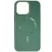 Чехол накладка Bonbon Leather MagSafe iPhone 12/12 Pro Зеленая/ Pine Green