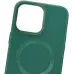 Чехол накладка Bonbon Leather MagSafe iPhone 12/12 Pro Зеленая/ Pine Green