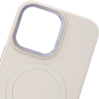 Чехол накладка Bonbon Leather MagSafe iPhone 12/12 Pro Розовая