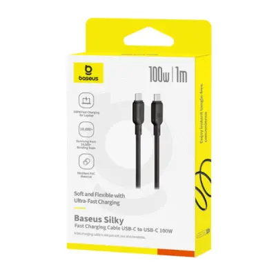 Кабель дата Baseus Silky Type-C to Type-C  1.2м Чорний