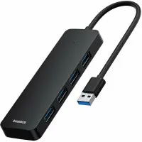 USB хаб Baseus UltraJoy 4in1 (USBA-USB3.0*4) Black, Чорний
