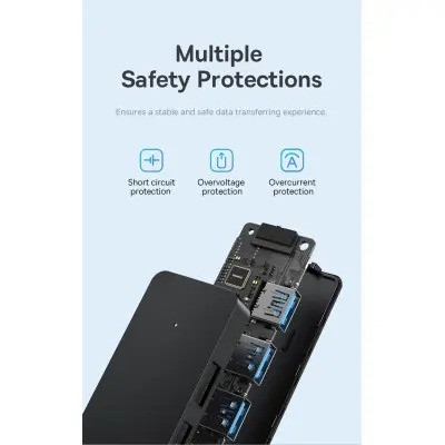 USB хаб Baseus UltraJoy 4in1 (USBA-USB3.0*4) Black, Черный