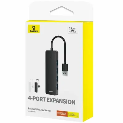 USB хаб Baseus UltraJoy 4in1 (USBA-USB3.0*4) Black, Черный