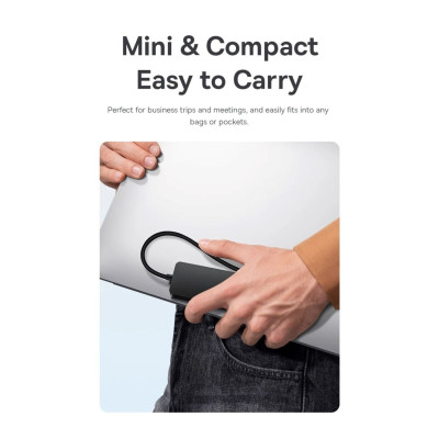 USB хаб Baseus UltraJoy 4in1 (USBA-USB3.0*4) Black, Черный USB хаб Baseus UltraJoy 4in1 (USBA-USB3.0*4) Black, Черный