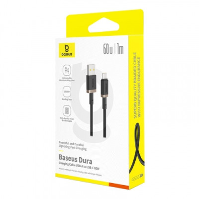 Кабель дата Baseus Dura Type-C 1м 60W Чёрно-Золотой