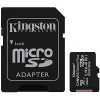 Карта пам\'яті Micro SD 128Gb Kingston Canvas (UHS-1) (R-100Mb/s) +Адаптер