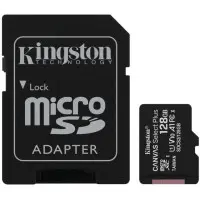 Карта пам\'яті Micro SD 128Gb Kingston Canvas (UHS-1) (R-100Mb/s) +Адаптер Карта пам\'яті Micro SD 128Gb Kingston Canvas (UHS-1) (R-100Mb/s) +Адаптер