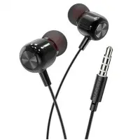 Провідні вакуумні навушники-гарнітура Hoco M87 Black, чорний Провідні вакуумні навушники-гарнітура Hoco M87 Black, чорний