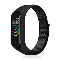 Ремешок Нейлон Mi Band 5/6/7 Черный