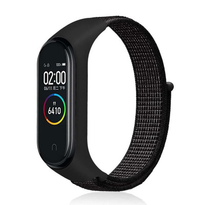 Ремінець Нейлон Mi Band 5/6/7 Чорний