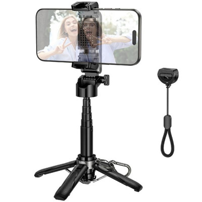 Монопод Bluetooth Tripod Hoco K27 Black, Чорний