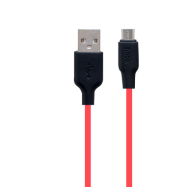 Кабель дата Hoco X21 microUSB 1м Чёрно-красный