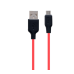 Кабель дата Hoco X21 microUSB 1м Чорно-червоний