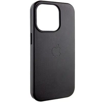 Чехол накладка Leather Case with MagSafe iPhone 13 Pro Max Черна