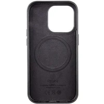 Чехол накладка Leather Case with MagSafe iPhone 13 Pro Max Черна